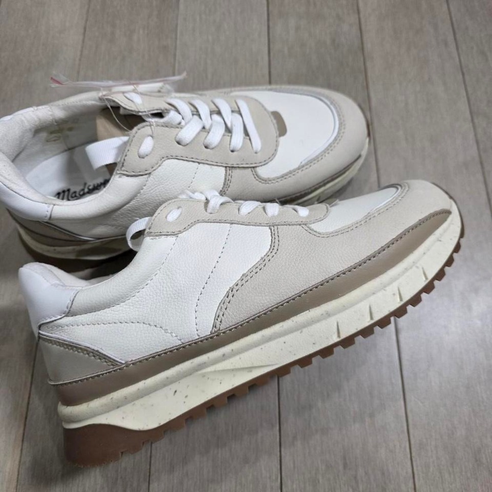Madewell Kickoff Trainer Sneakers White Beige Neutral Colorblock Mwl Cloudlift View 3